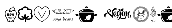 Vegan Icons font preview